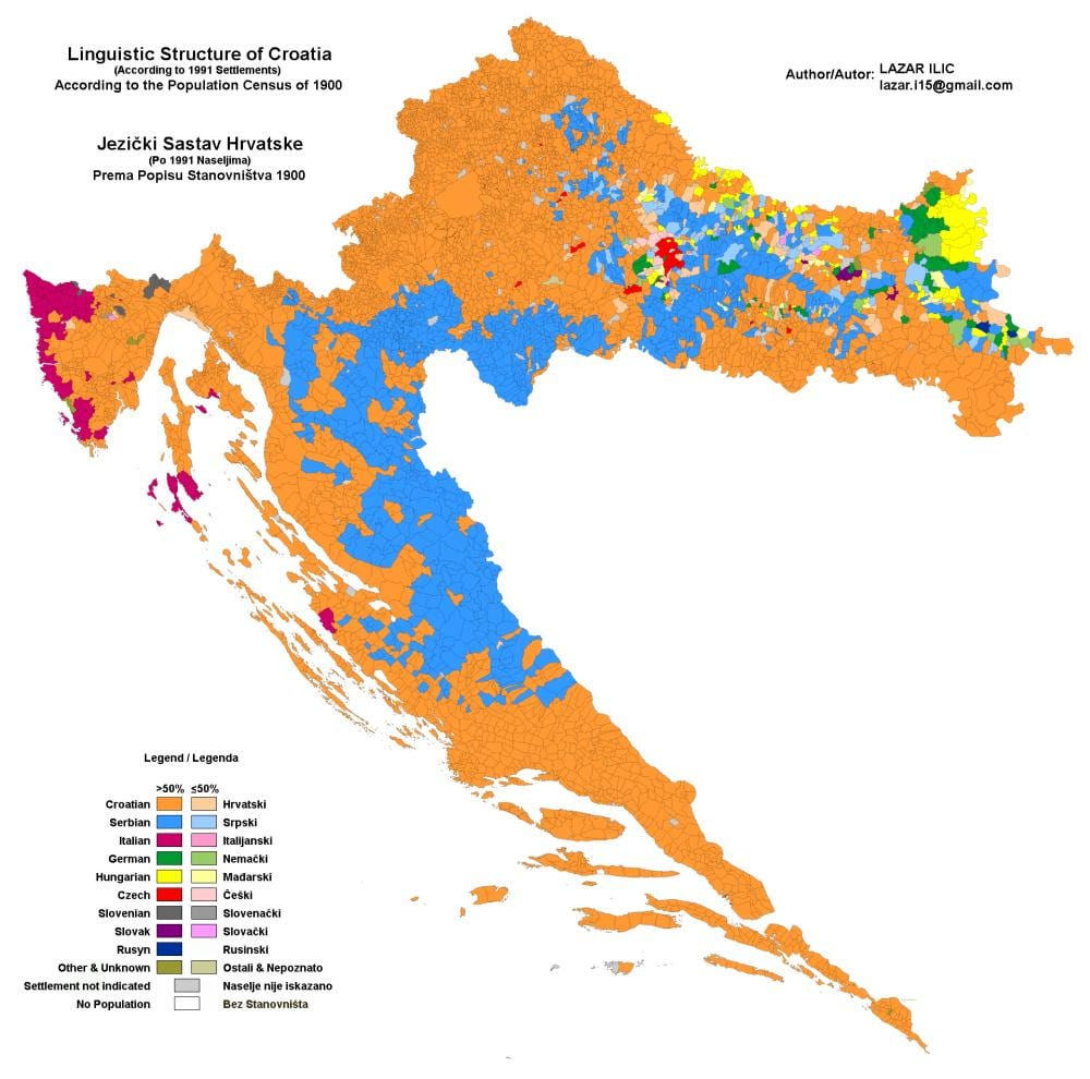 térkép etnikai térkép horvátország