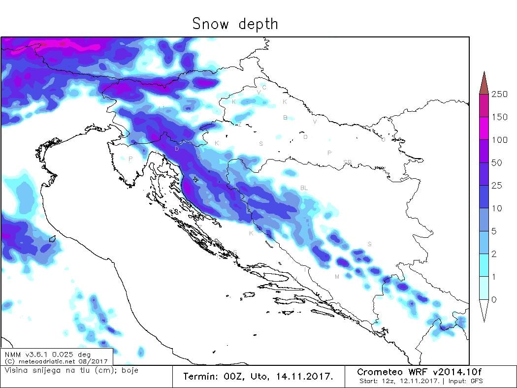 térkép horvátország radar