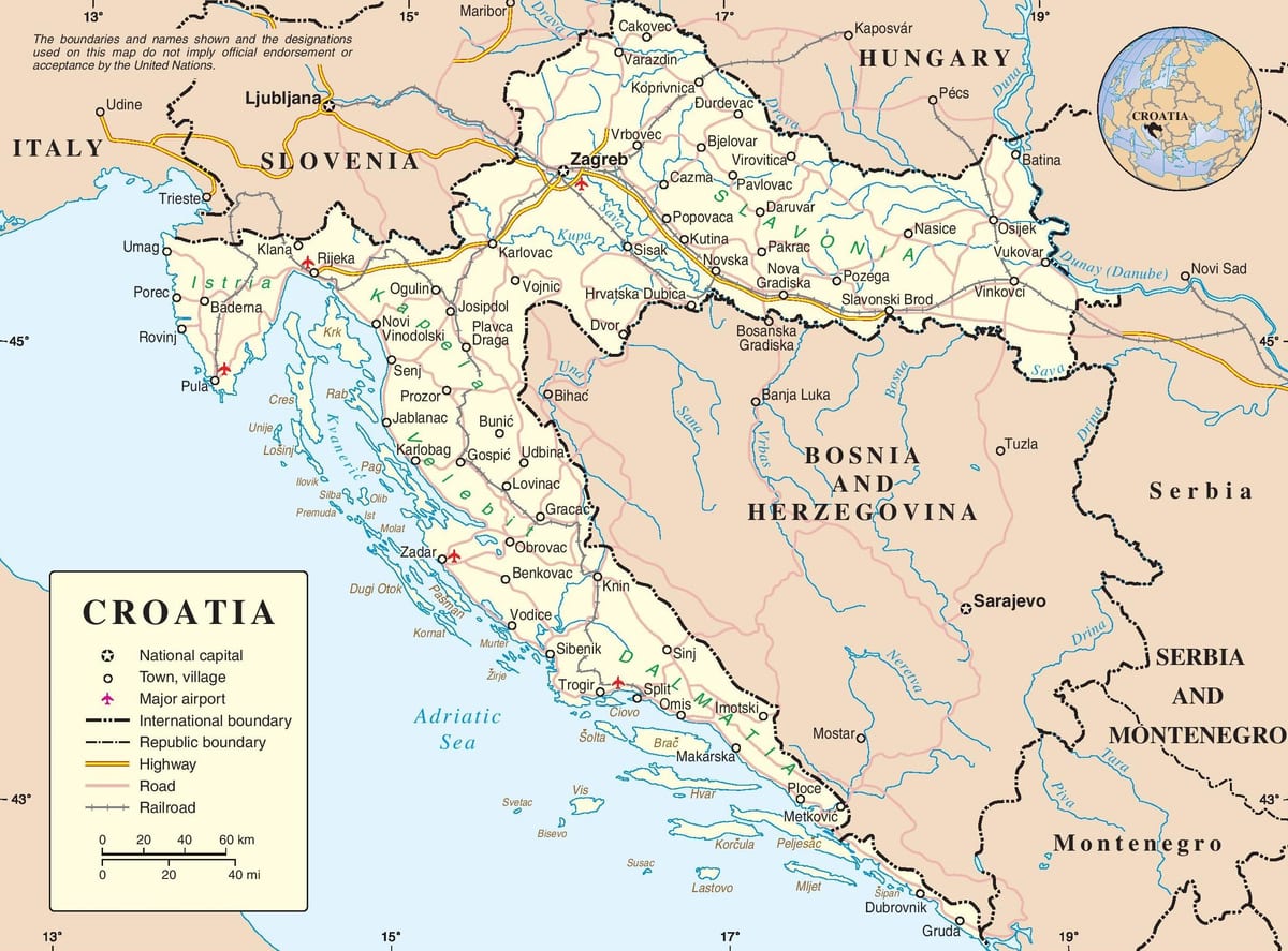 a vezetés térkép horvátország