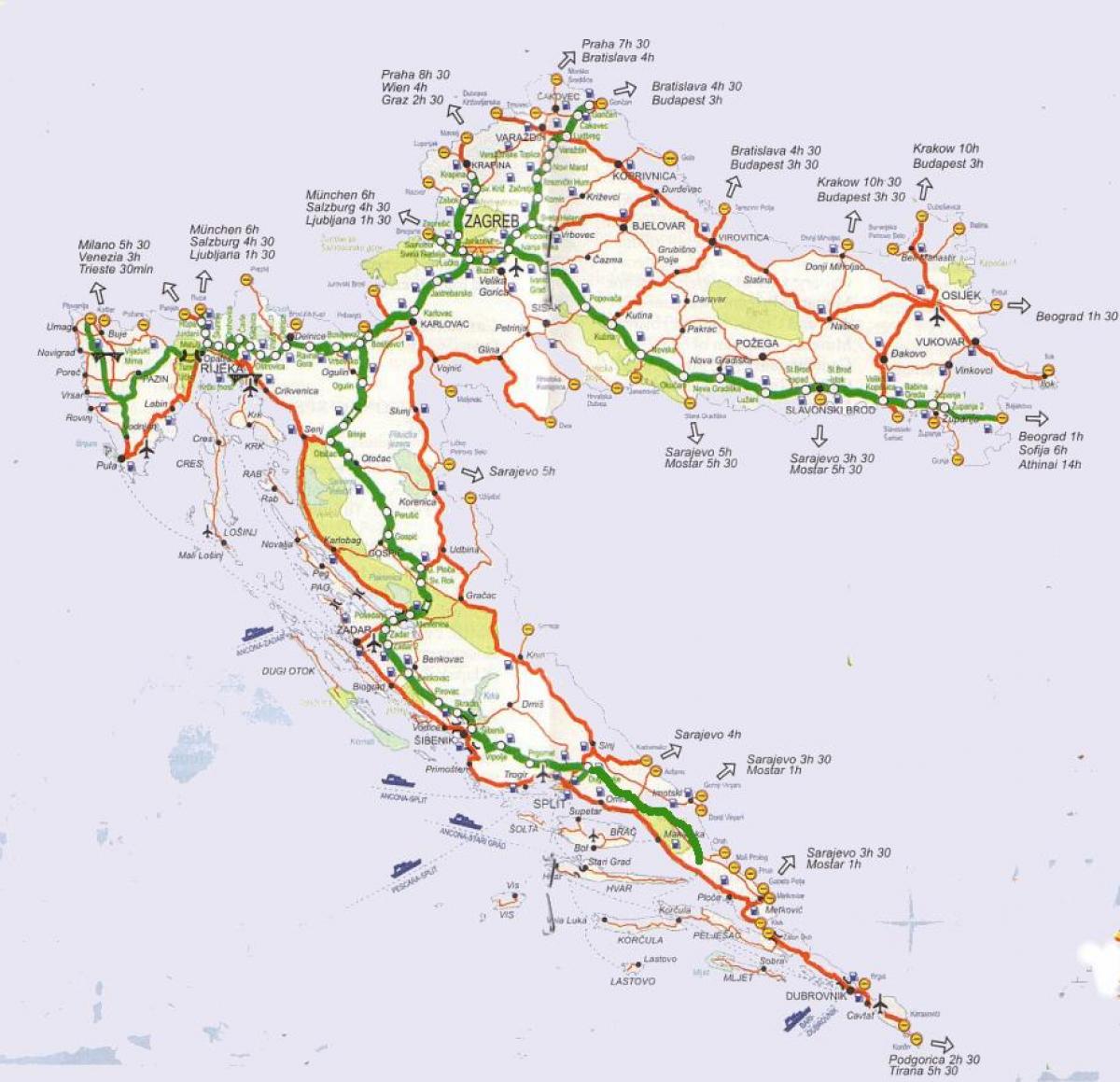 részletes horvátország térkép