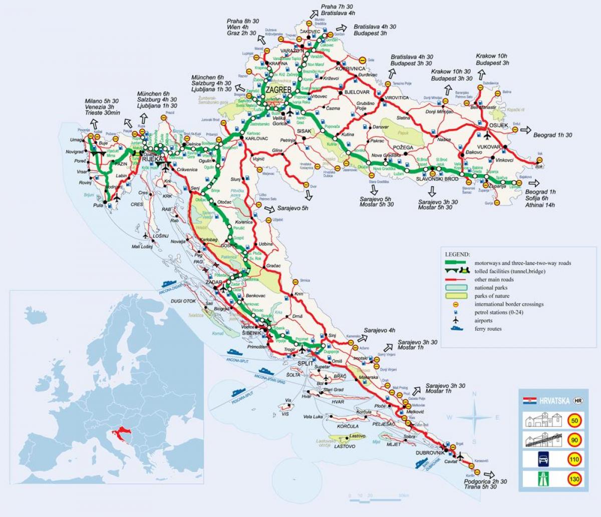 térkép horvátország vonat
