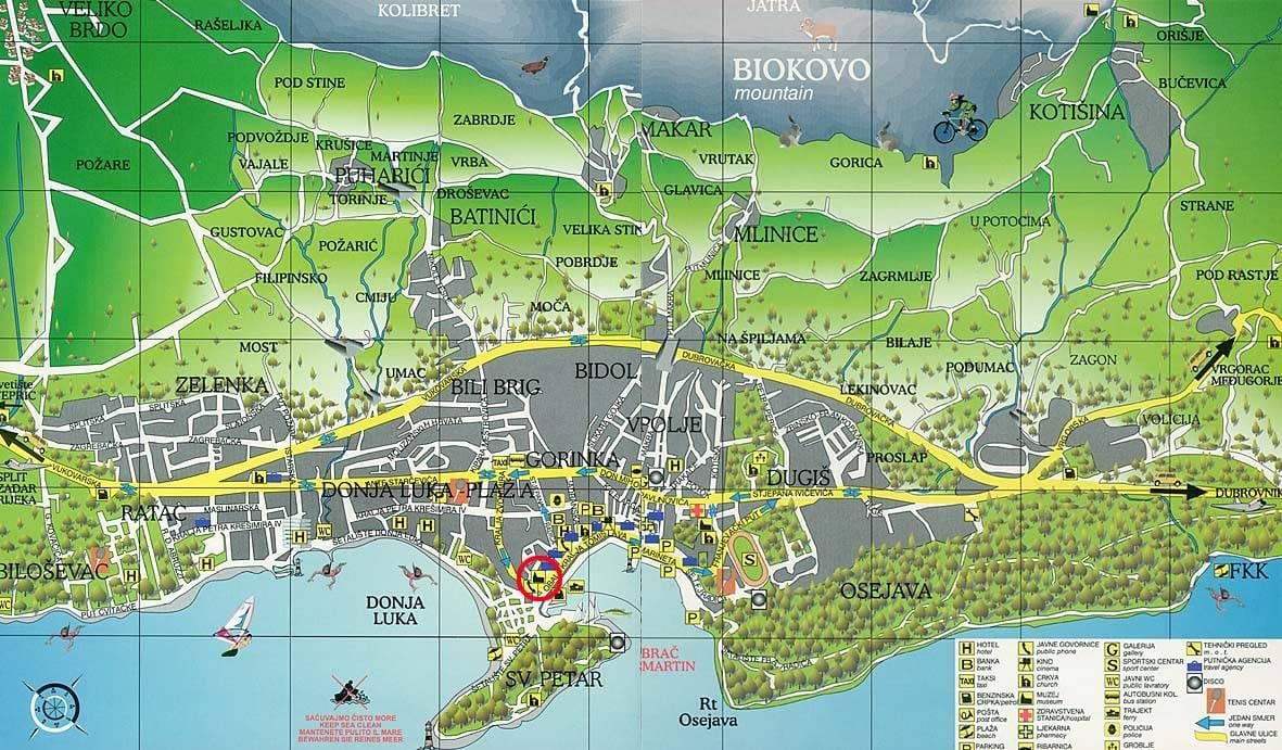 térkép makarska horvátország
