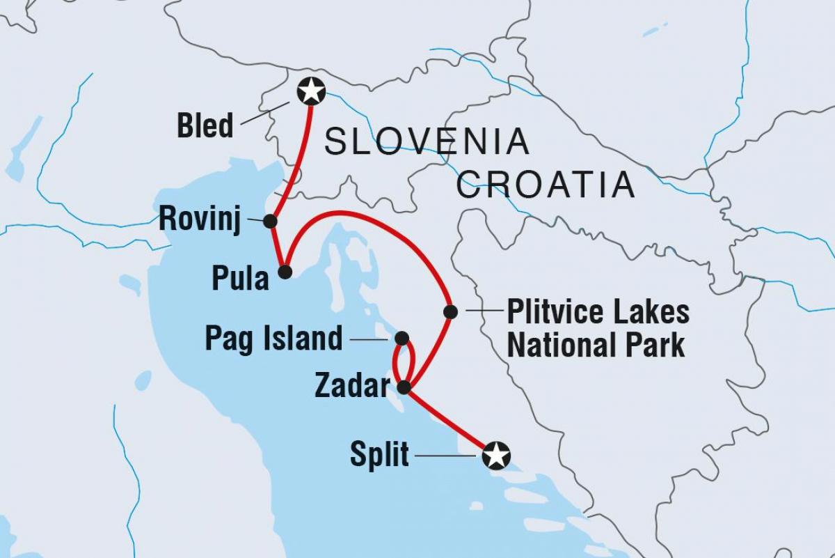 plitvice horvátország térkép