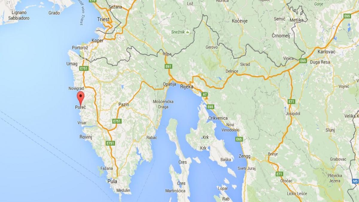 térkép porec, horvátország 