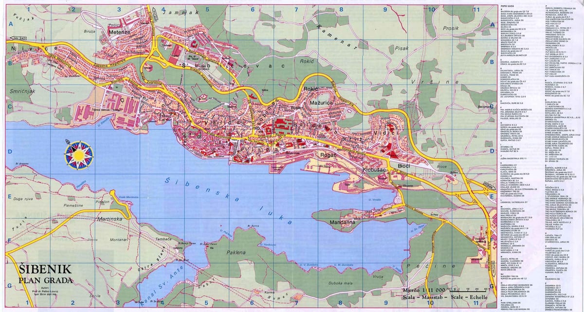 térkép sibenik horvátország