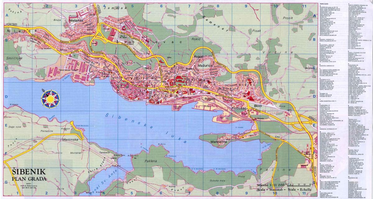 térkép sibenik horvátország