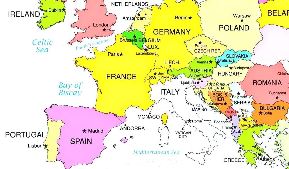 európa térképe mutatja horvátország