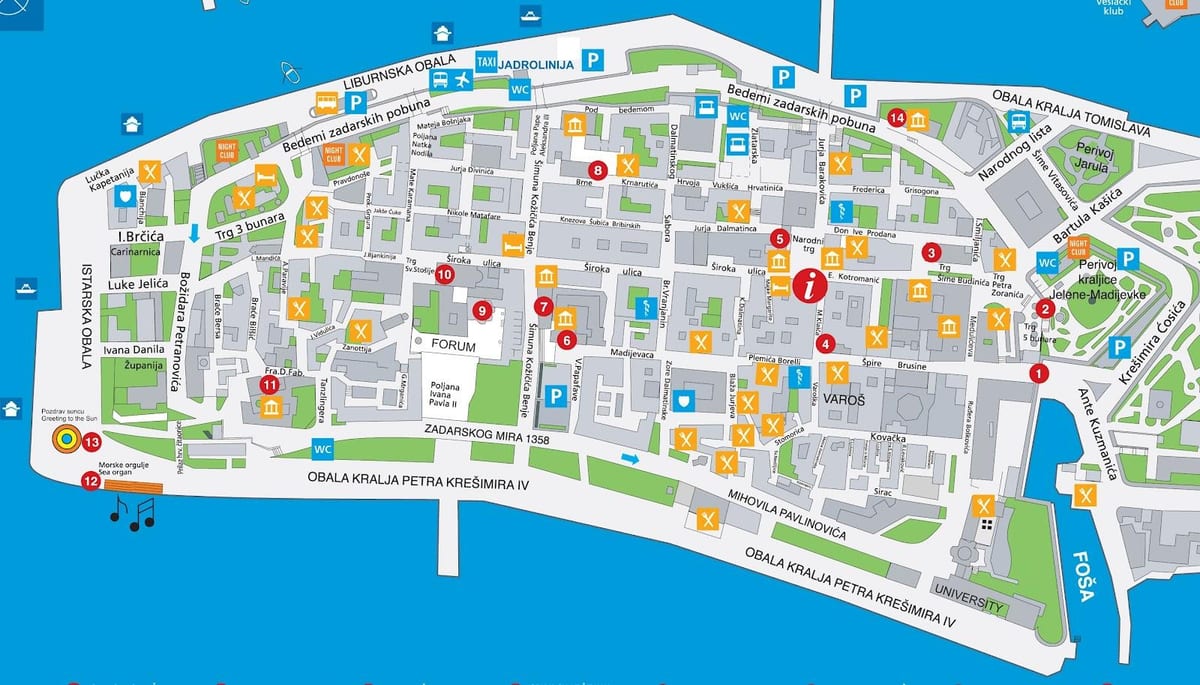 térkép zadar horvátország