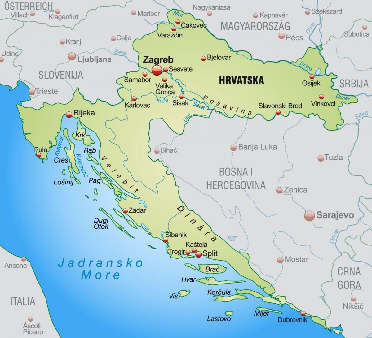 észak-horvátország térkép