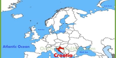 Horvátország elhelyezkedés a világ térkép