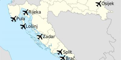 Térkép horvátország mutatja repülőterek