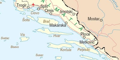 Térkép dél-horvátország