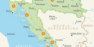 Térkép horvátország-szigetek